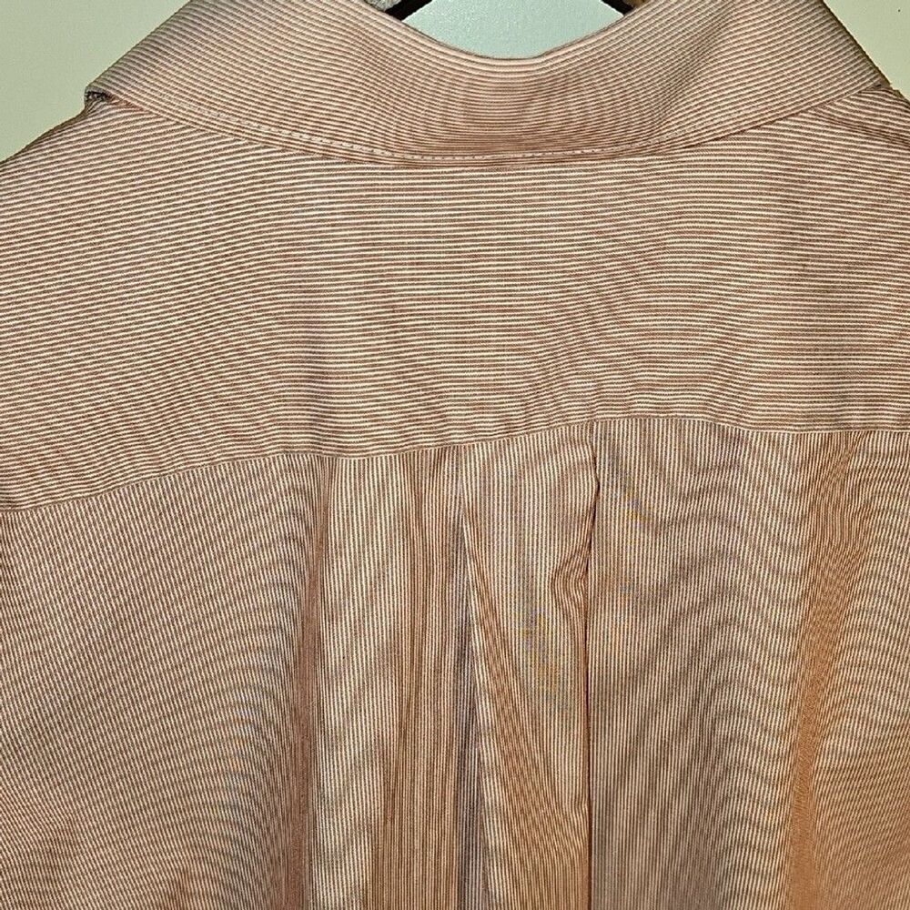 Stafford-Men's Red Striped Casual Button Down Shirt SIZE 17(36-37L) - Picture 7 of 8